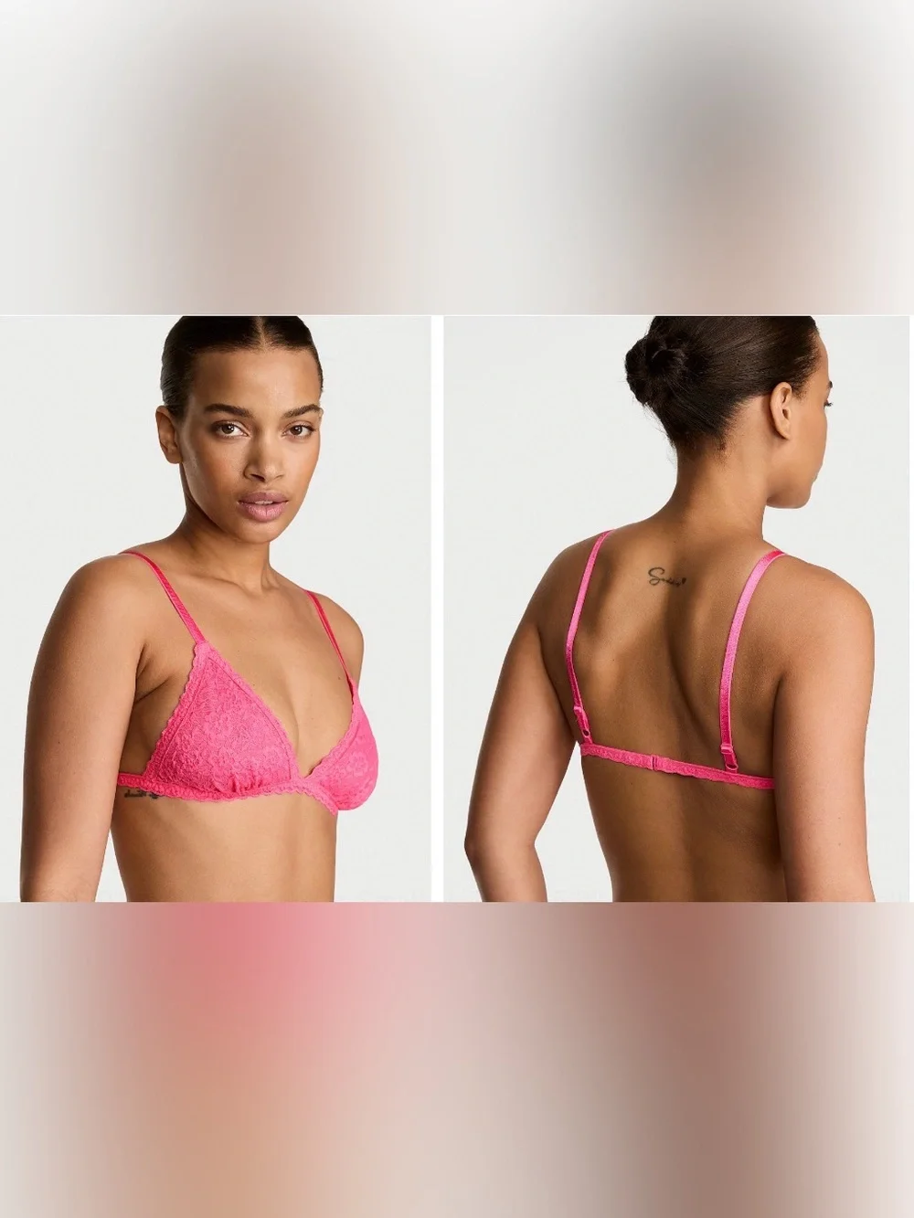 Victoria's Secret Lace Triangle Bralette - Pink